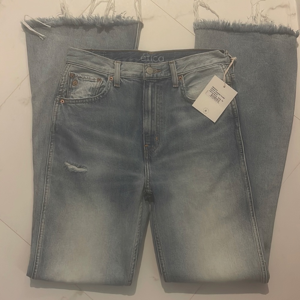 Erica sasha high rise modern flare jean NWT